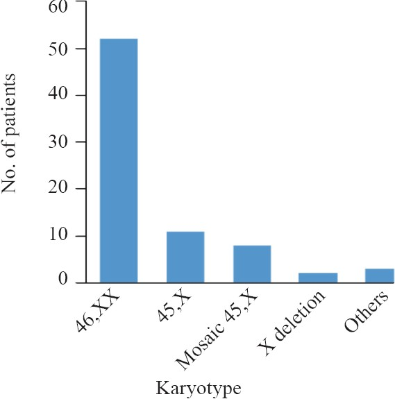 Karyotype distribution of POF patients.