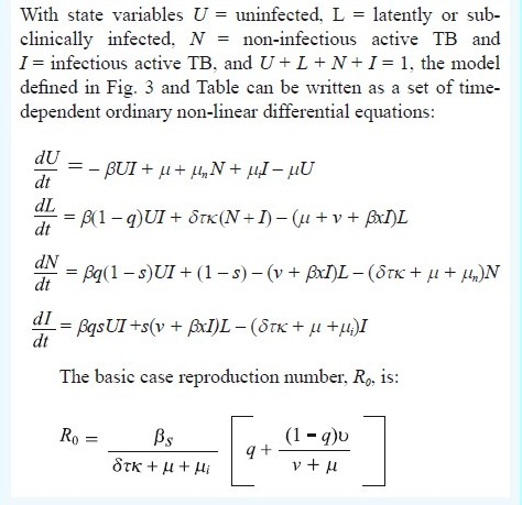 Epidemiological model of tuberculosis