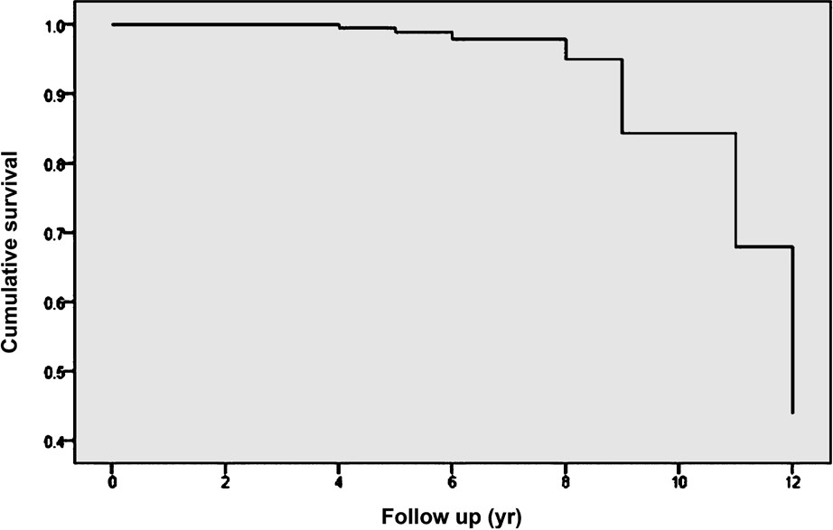 Kaplan Meier survival analysis of progressors.