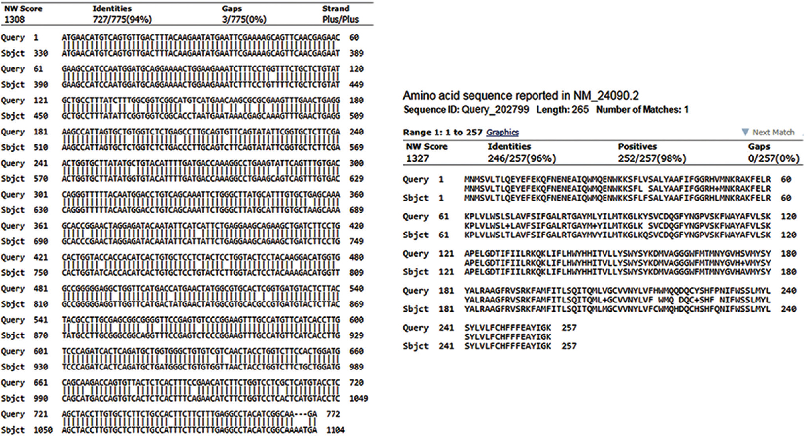 Comparative sequence analysis of Elongase6 gene in porcine and human: Porcine Elongase6 gene was cloned/sequenced (KX237246) and compared to human Elongase6 gene sequence (NM_24090.2) using BLAST tool. The similar analysis was performed with deduced amino acid sequences for proteins from both species. Results indicated that both species shared a high degree (94% and 96% of sequence identity) of relatedness for this gene.