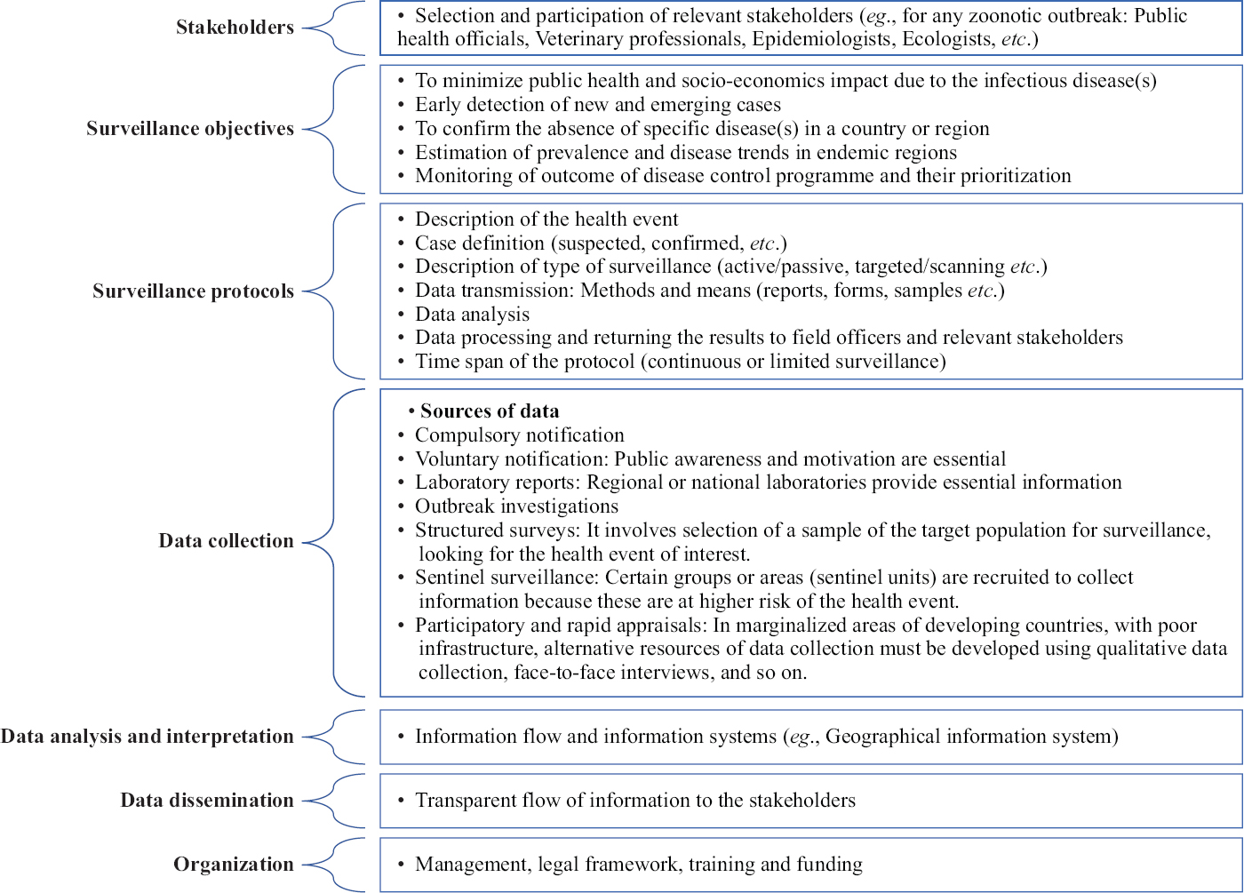 Core steps in the design of surveillance system.