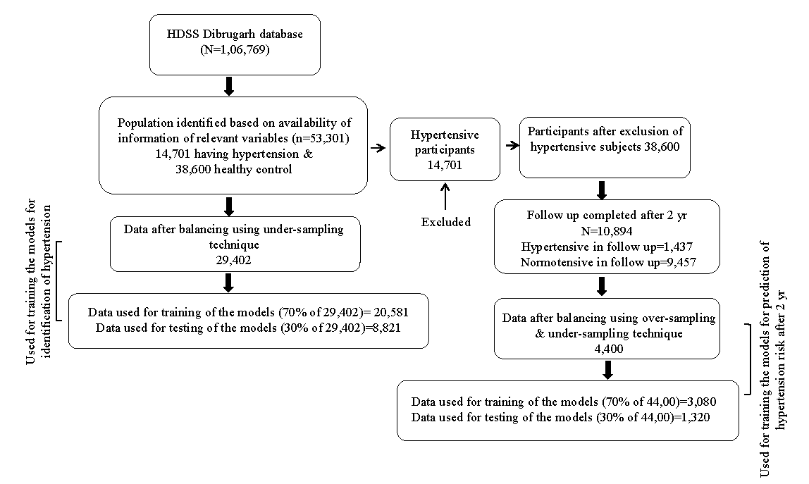 Flow diagram showing sample sizes in different stages.